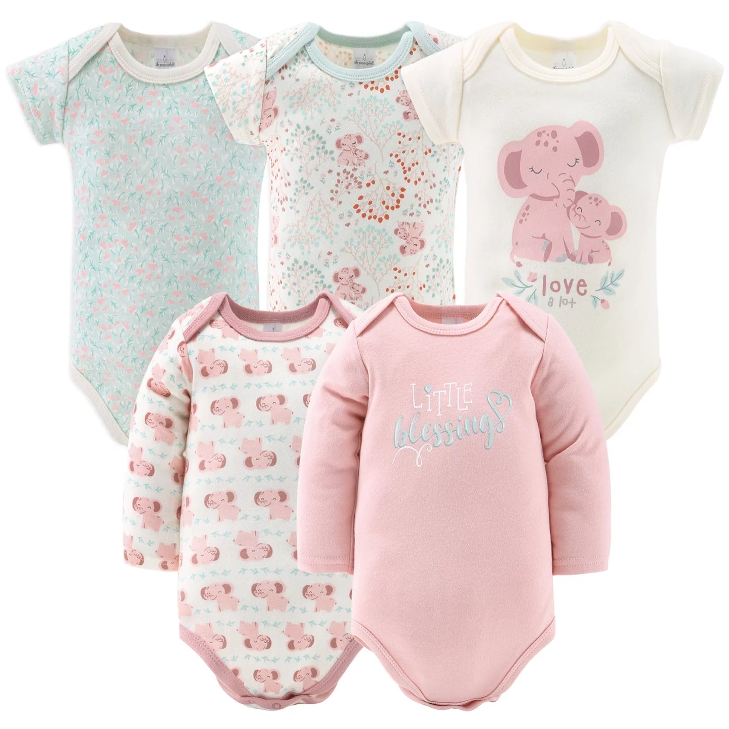 Newborn Layette Gift Set, Pink Floral Elephant, 30 Essential Pieces, 0-3 Months